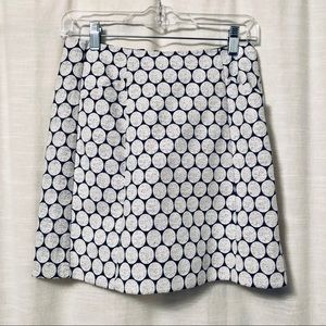 J. Crew White Dots Mini Skirt